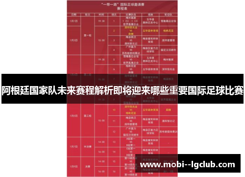 阿根廷国家队未来赛程解析即将迎来哪些重要国际足球比赛